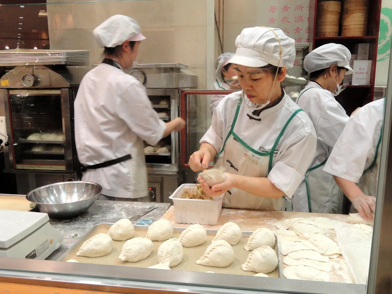 kitchen, south korea, culinary, dumplings, women, working, preparing, preparation, inside, restaurant, brown kitchen, brown restaurant, kitchen, south korea, south korea, south korea, south korea, dumplings, dumplings, dumplings, dumplings, dumplings, restaurant, restaurant, restaurant. What California and New York say about employer-required uniforms